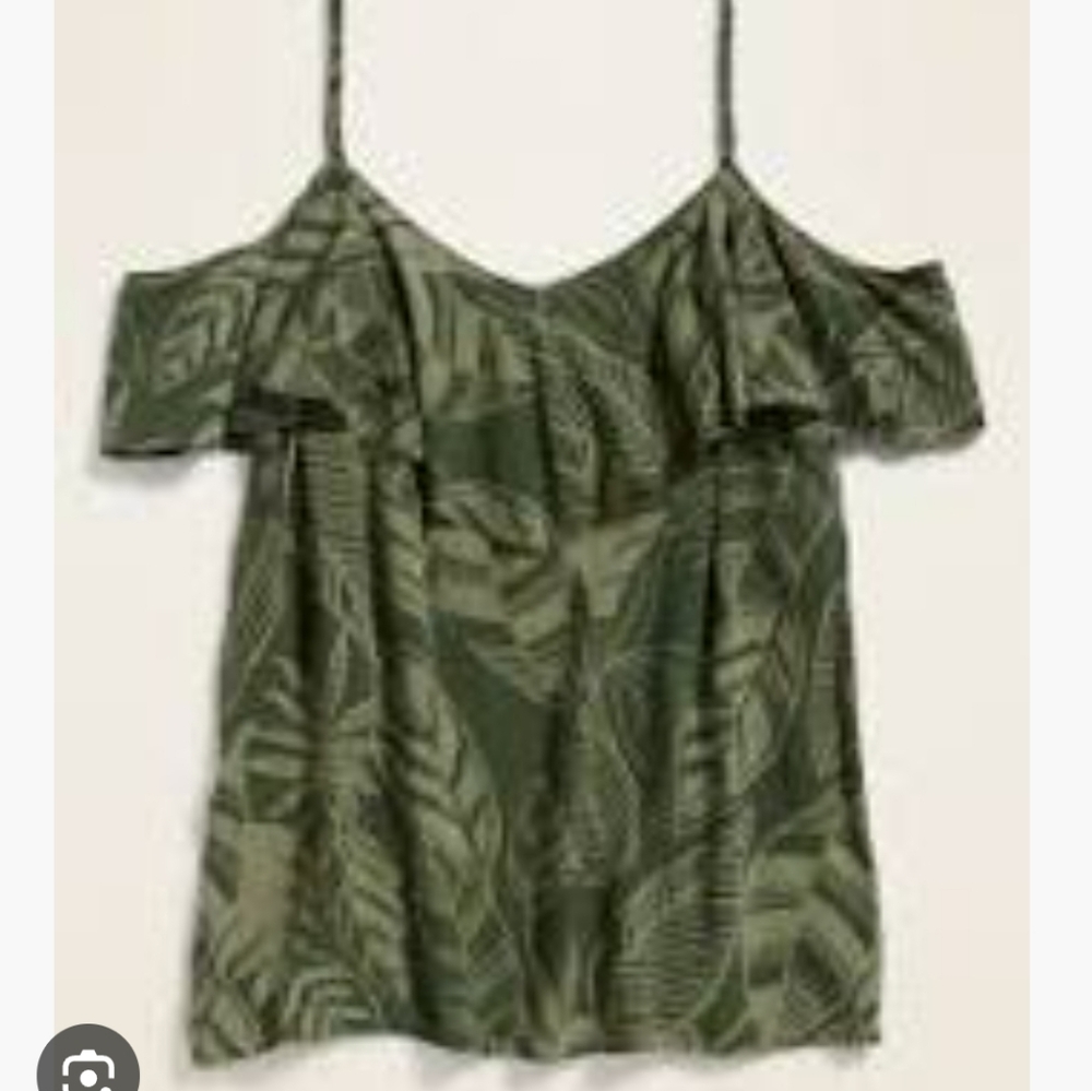 Soft-Woven Ruffled Cold-Shoulder Cami